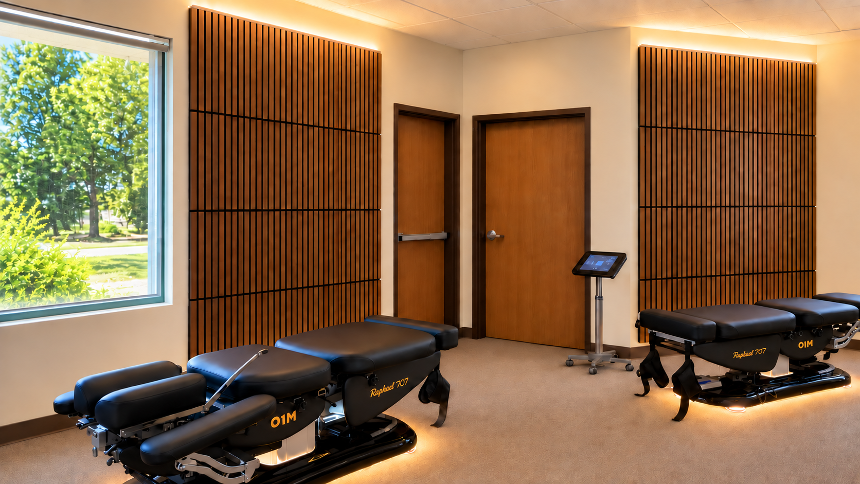 Chiropractic treatment room at Blissful Wellness
