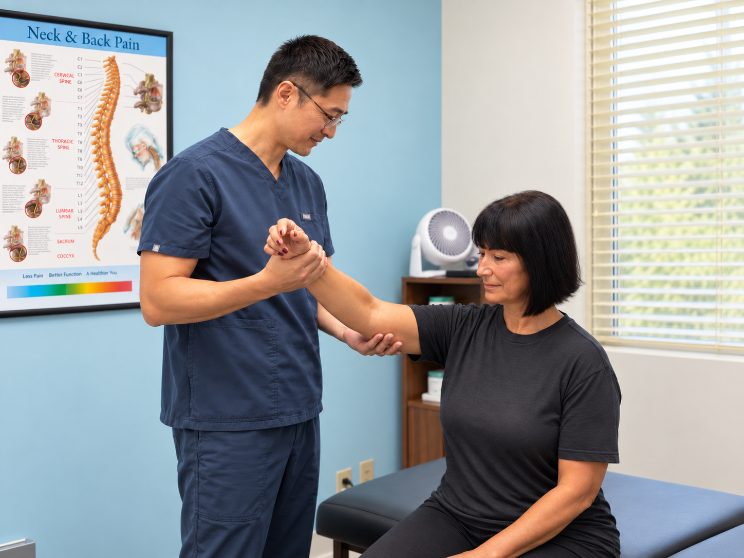 Doctor examining a patient’s movement